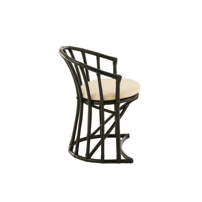Eetkamerstoel Zwart Rotan 61 cm 61x60x70 cm-Kussens-J-Line