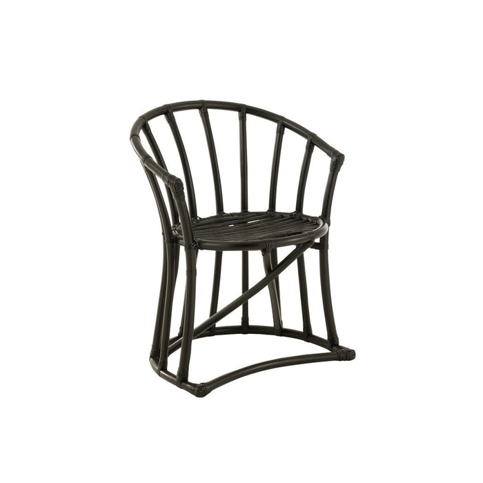 Eetkamerstoel Zwart Rotan 61 cm 61x60x70 cm-Kussens-J-Line