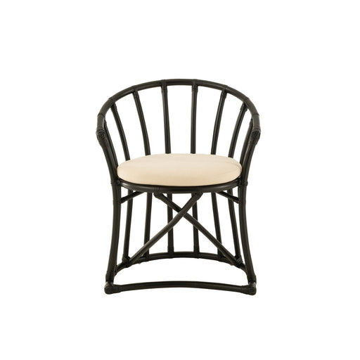 Eetkamerstoel Zwart Rotan 61 cm 61x60x70 cm-Kussens-J-Line