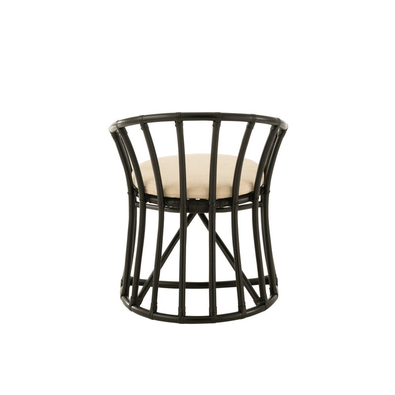 Eetkamerstoel Zwart Rotan 61 cm 61x60x70 cm-Kussens-J-Line
