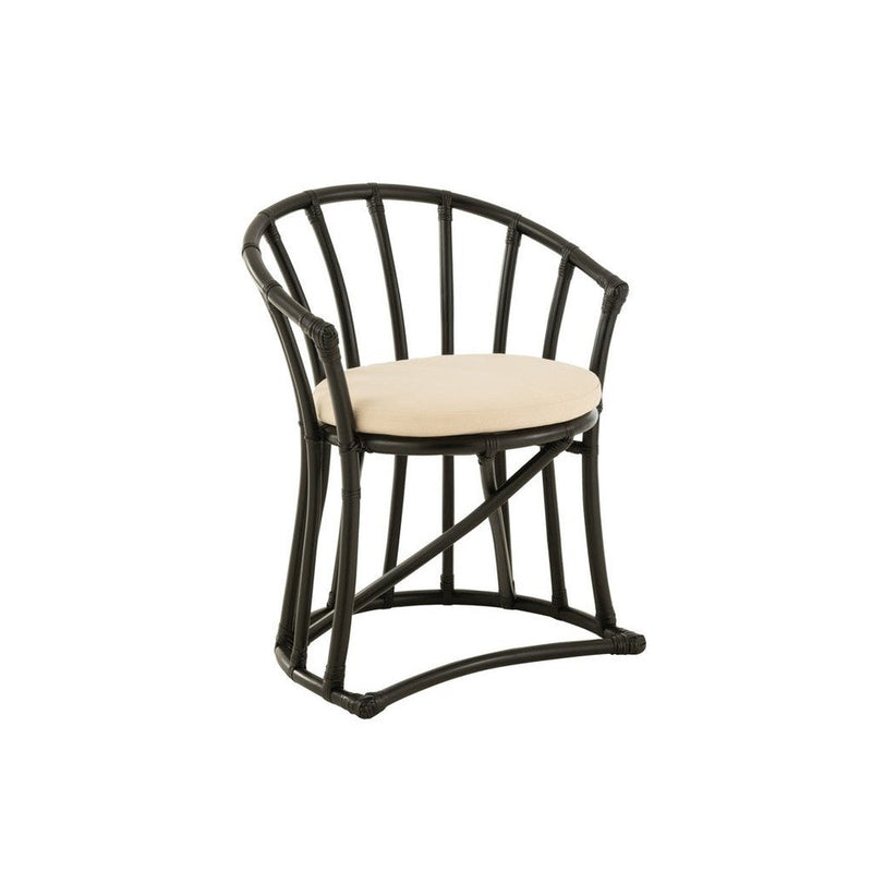 Eetkamerstoel Zwart Rotan 61 cm 61x60x70 cm-Kussens-J-Line