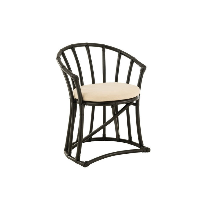 Eetkamerstoel Zwart Rotan 61 cm 61x60x70 cm-Kussens-J-Line