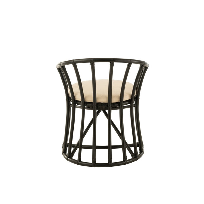Eetkamerstoel Zwart Rotan 61 cm-Eetkamerstoelen-J-Line