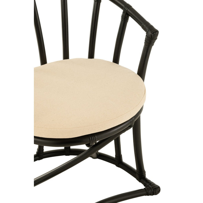Eetkamerstoel Zwart Rotan 61 cm-Eetkamerstoelen-J-Line