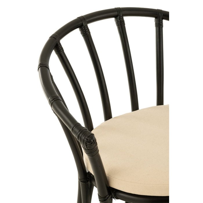 Eetkamerstoel Zwart Rotan 61 cm-Eetkamerstoelen-J-Line