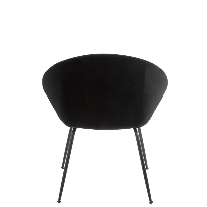 Eetkamerstoel Zwart Schuim Rond 56 cm 56.5x69x80 cm-Eetkamerstoelen-J-Line