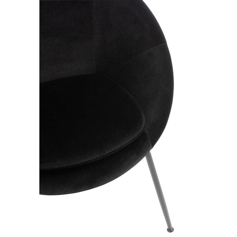 Eetkamerstoel Zwart Schuim Rond 56 cm 56.5x69x80 cm-Eetkamerstoelen-J-Line
