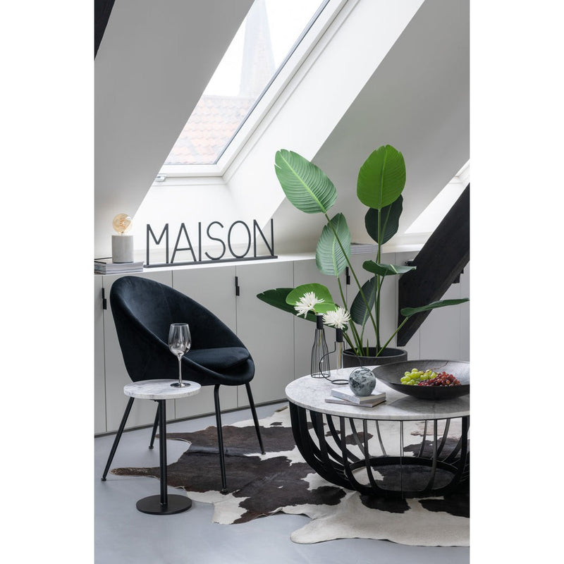 Eetkamerstoel Zwart Schuim Rond 56 cm 56.5x69x80 cm-Eetkamerstoelen-J-Line