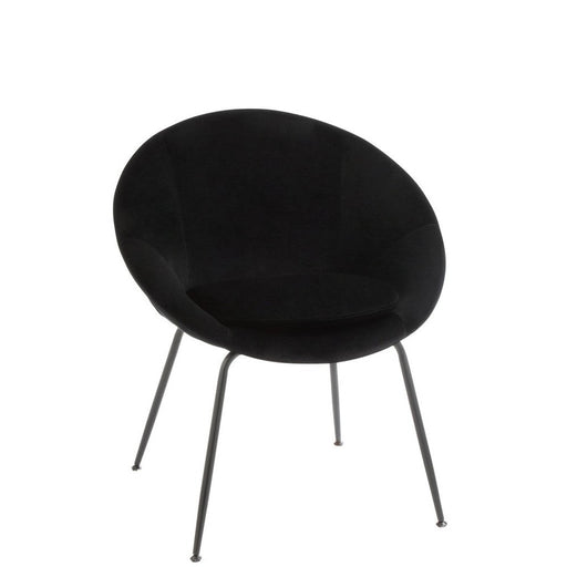 Eetkamerstoel Zwart Schuim Rond 56 cm 56.5x69x80 cm-Eetkamerstoelen-J-Line