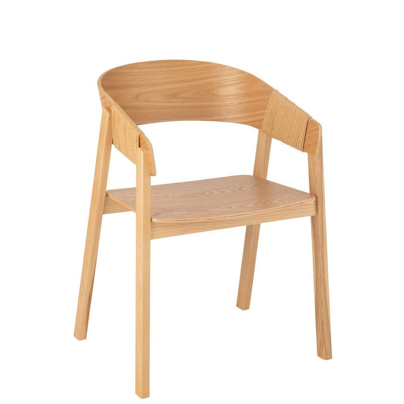 Eetkamerstoel Zwart Touw 53 cm 52.8x57.1x76.8 cm-Eetkamerstoelen-J-Line