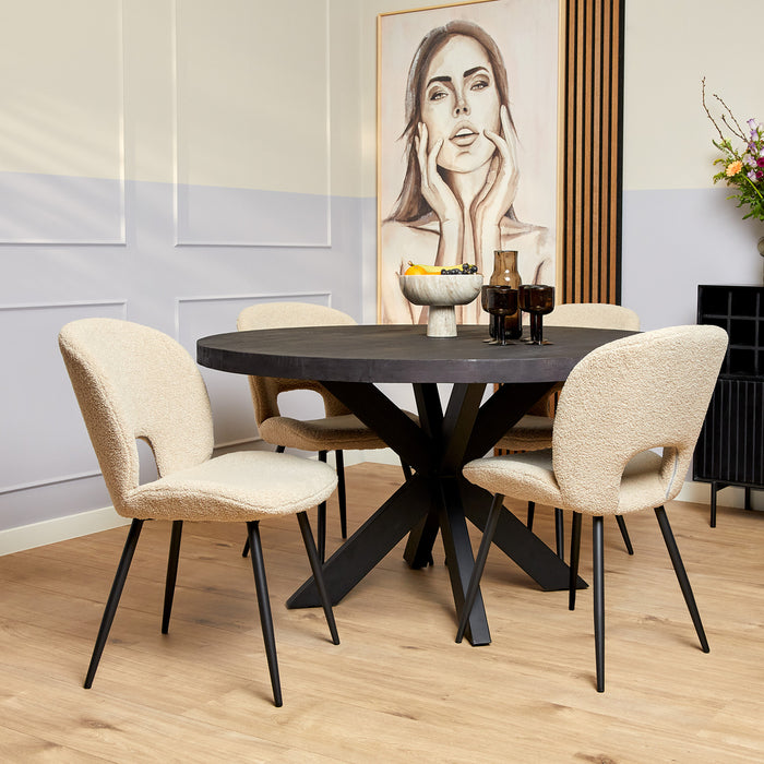 Eetkamertafel Denver Zwart - Rond - 140 cm-Eettafels-Starfurn