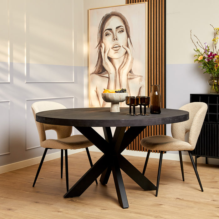 Eetkamertafel Denver Zwart - Rond - 140 cm-Eettafels-Starfurn