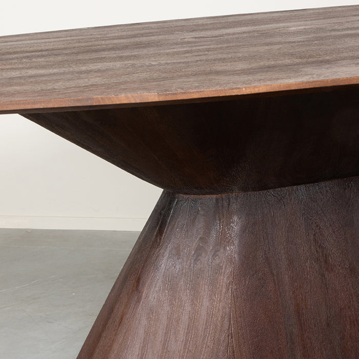 Eetkamertafel Jagger - Espresso - Mangohout - 220 cm - Ovaal-Eettafels-LABEL51