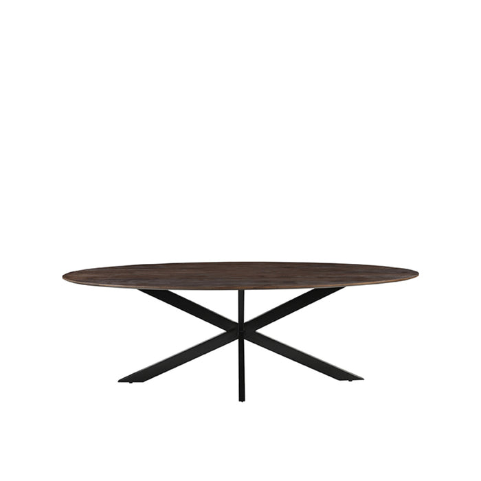 Eetkamertafel James - Espresso - Mangohout - 210 cm - Ovaal-Eettafels-LABEL51
