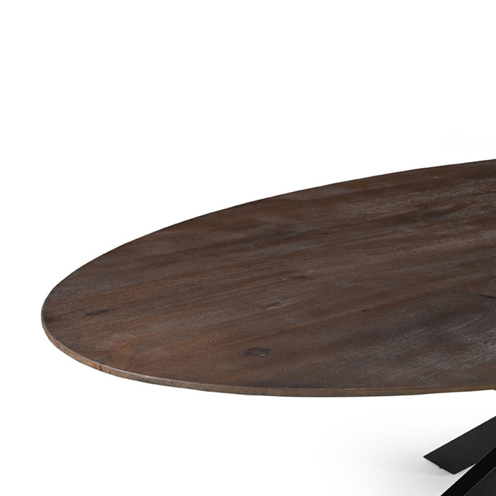 Eetkamertafel James - Espresso - Mangohout - 210 cm - Ovaal-Eettafels-LABEL51