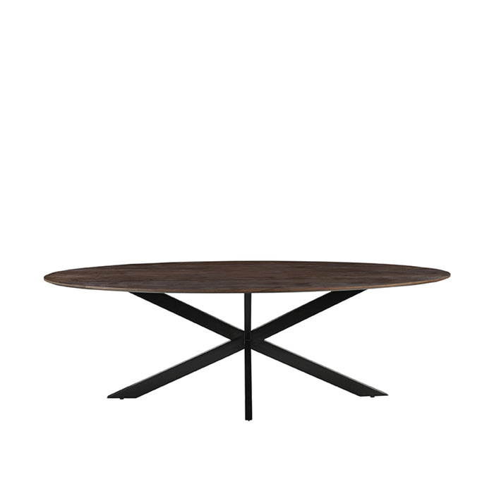 Eetkamertafel James - Espresso - Mangohout - 240 cm - Ovaal-Eettafels-LABEL51