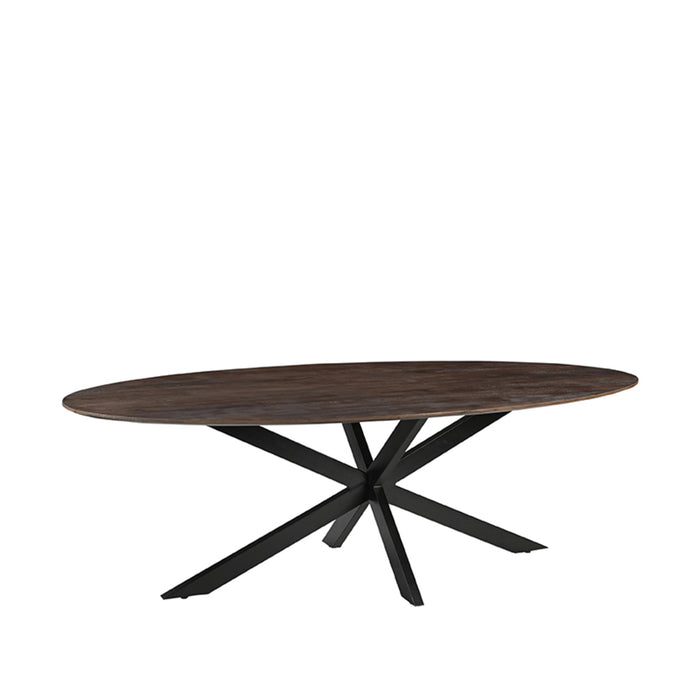 Eetkamertafel James - Espresso - Mangohout - 240 cm - Ovaal-Eettafels-LABEL51