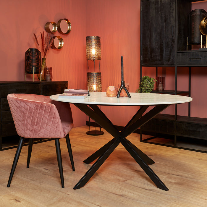 Eetkamertafel Lynn - Rond - Wit marmer - 130 CM-Eettafels-Starfurn