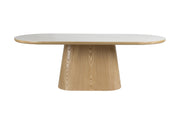 Eettafel Almira Oval 180 Eikenfineer Stone Naturel 180x90 cm-Eettafels-Creating Home
