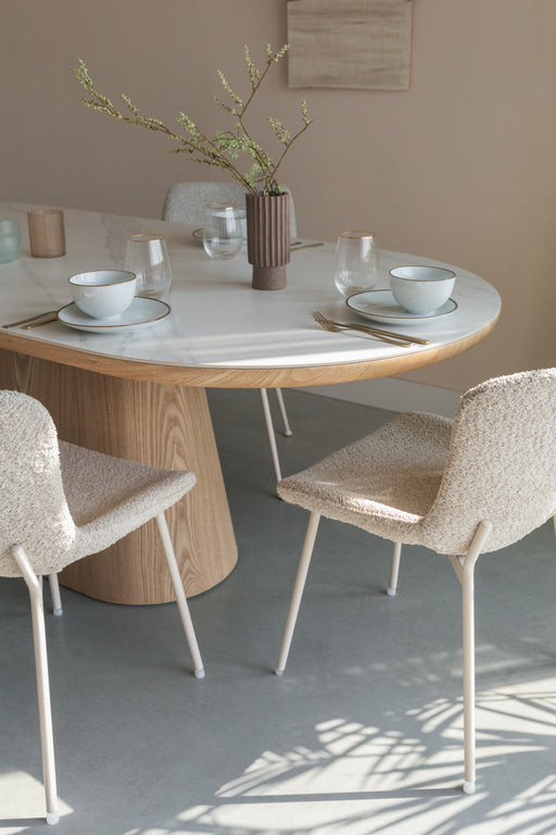 Eettafel Almira Oval 180 Sintered Stone veneer Bruin 180x90 cm-Eettafels-Creating Home