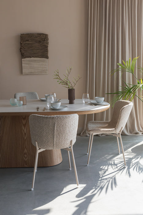 Eettafel Almira Oval 180 Sintered Stone veneer Bruin 180x90 cm-Eettafels-Creating Home