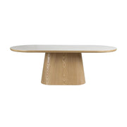 Eettafel Almira Oval 200 Eikenfineer Stone Naturel 200x90 cm-Eettafels-Creating Home