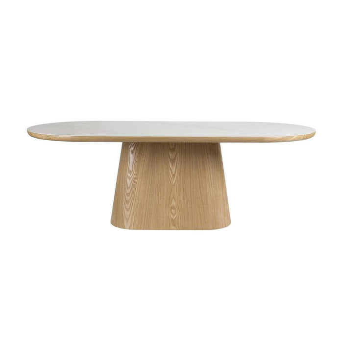 Eettafel Almira Oval 200 Eikenfineer Stone Naturel 200x90 cm-Eettafels-Creating Home