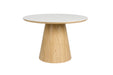 Eettafel Almira Rond Eikenfineer Stone Naturel 115x115 cm-Eettafels-Creating Home