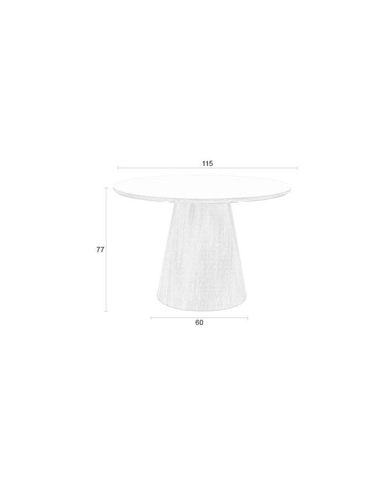 Eettafel Almira Rond Eikenfineer Stone Naturel 115x115 cm-Eettafels-Creating Home