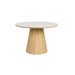 Eettafel Almira Rond Eikenfineer Stone Naturel 115x115 cm-Eettafels-Creating Home