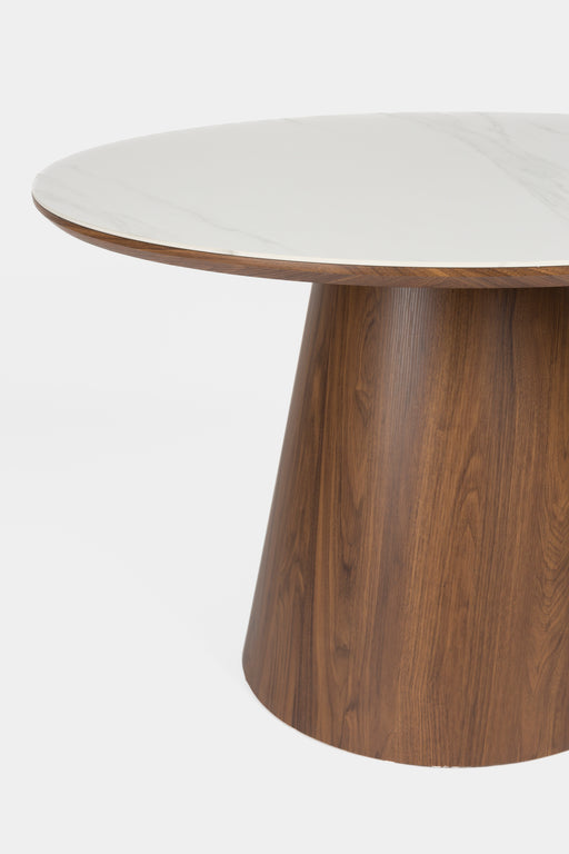 Eettafel Almira Rond Sintered Stone veneer Bruin 115x115 cm-Eettafels-Creating Home