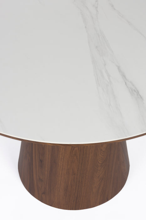 Eettafel Almira Rond Sintered Stone veneer Bruin 115x115 cm-Eettafels-Creating Home