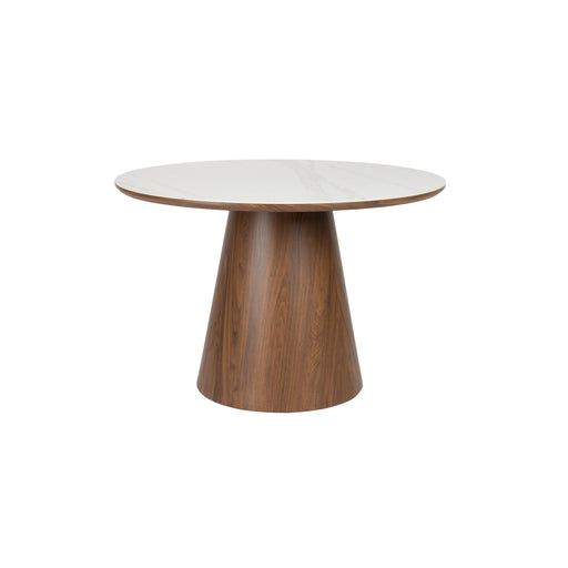 Eettafel Almira Rond Sintered Stone veneer Bruin 115x115 cm-Eettafels-Creating Home