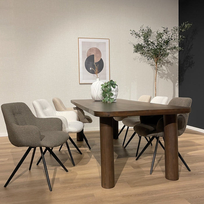 Eettafel Badou Mangohout Bruin 240x100 cm-Eettafels-Livingfurn