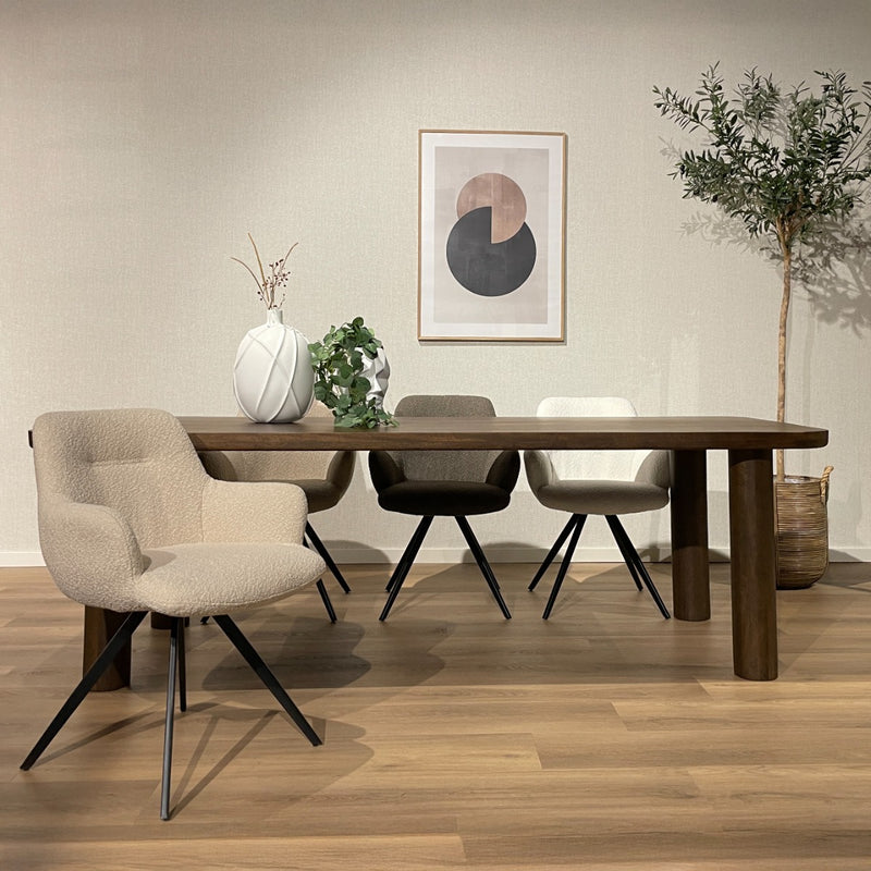 Eettafel Badou Mangohout Bruin 240x100 cm-Eettafels-Livingfurn