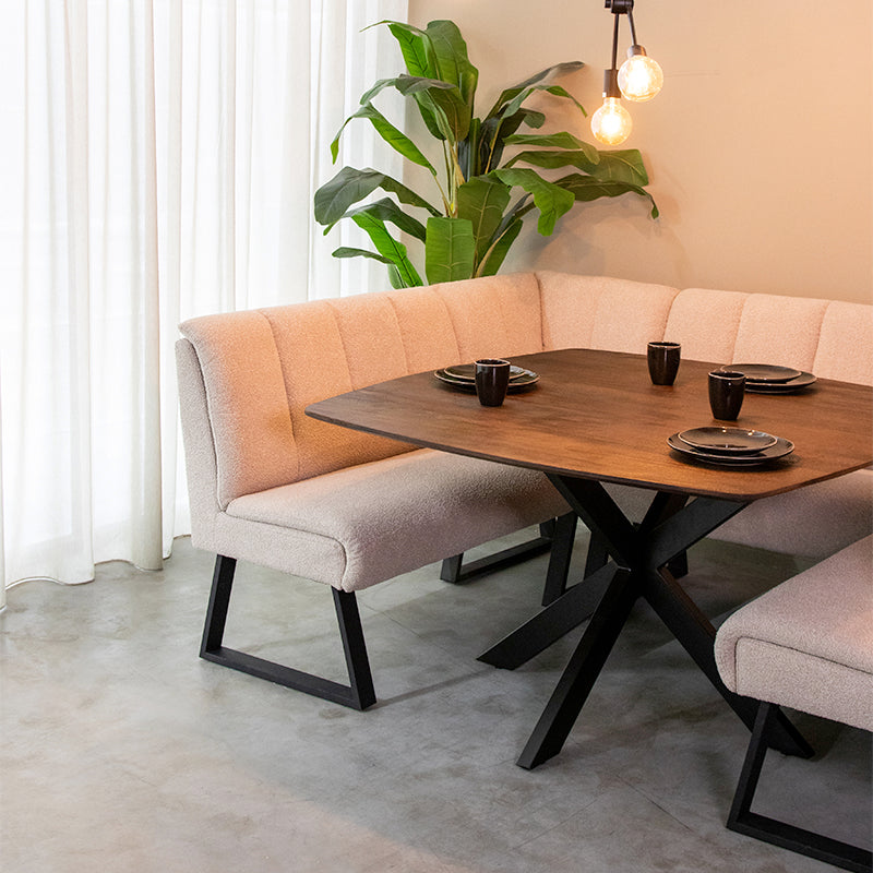 Eettafel Blake Mangohout Espresso 130x130x76 cm-Eettafels-LABEL51