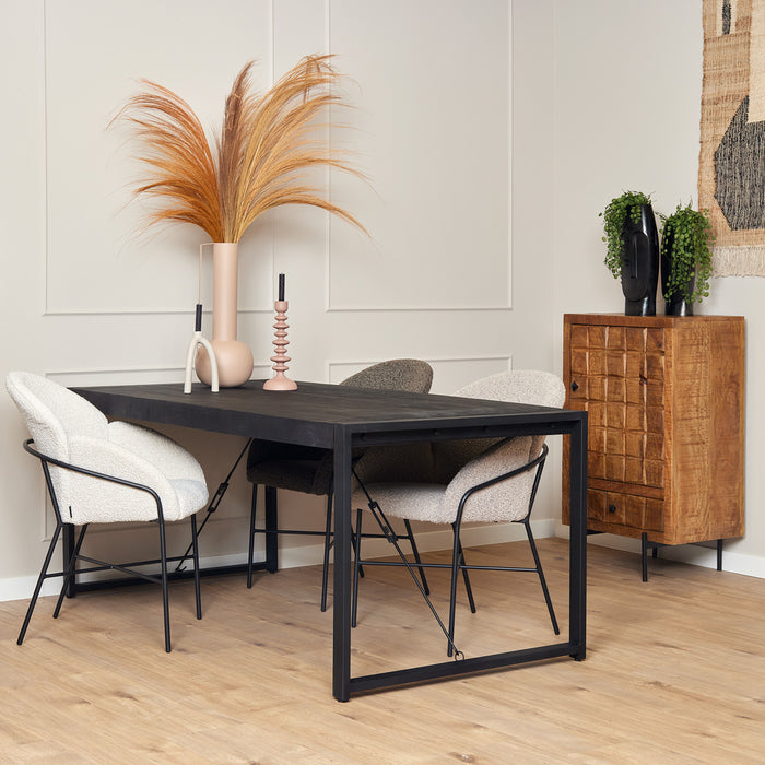 Eettafel Boaz Zwart - 180 cm-Eettafels-Starfurn