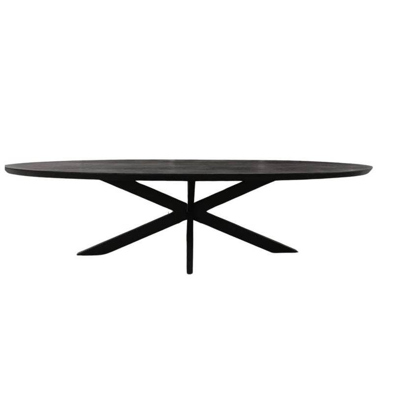 Eettafel Brandy Zwart 180 cm Ovaal 180x90x76 cm-Eettafels-Starfurn