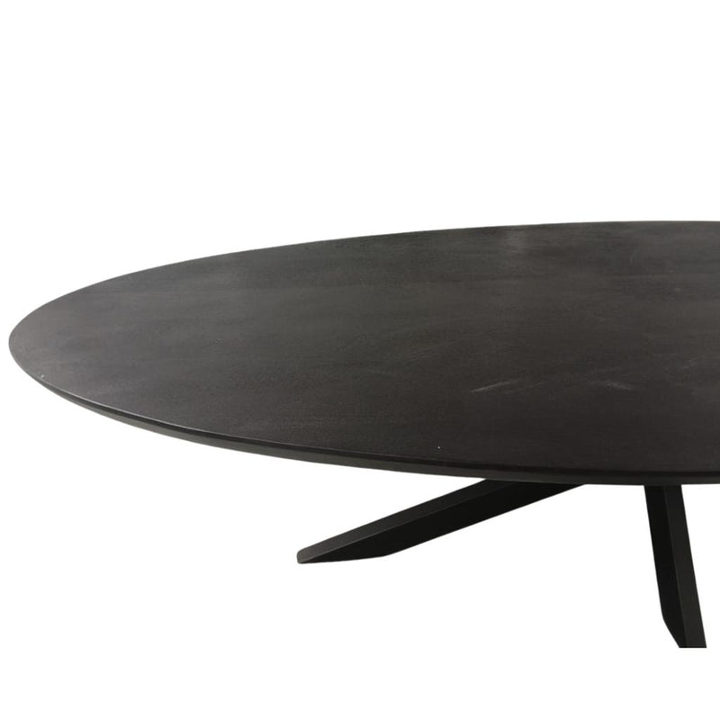 Eettafel Brandy Zwart 240 cm Ovaal 240x110x76 cm-Eettafels-Starfurn