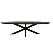 Eettafel Brandy Zwart 240 cm Ovaal 240x110x76 cm-Eettafels-Starfurn