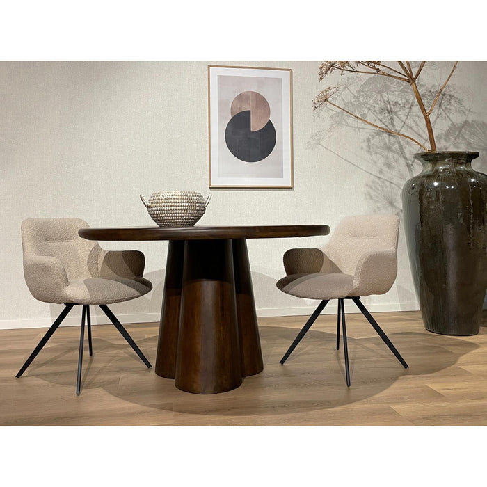 Eettafel Brix Clubs Mangohout Bruin 130 cm 130x130x78 cm-Eettafels-Livingfurn