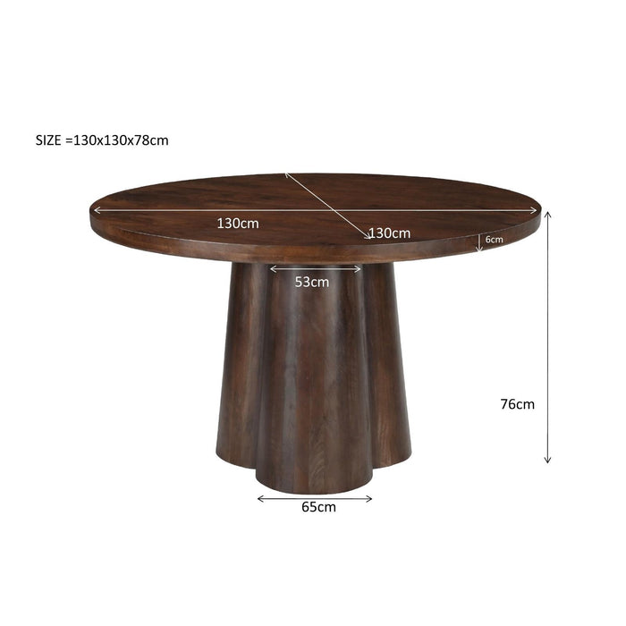 Eettafel Brix Clubs Mangohout Bruin 130 cm 130x130x78 cm-Eettafels-Livingfurn