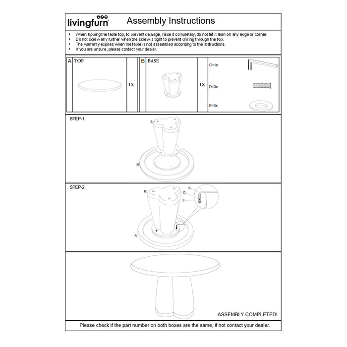 Eettafel Brix Clubs Mangohout Bruin 130 cm 130x130x78 cm-Eettafels-Livingfurn