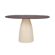 Eettafel Brix Eettafel Glas Crème wit 120x140 cm-Eettafels-Livingfurn