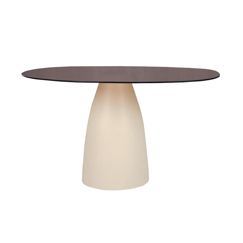 Eettafel Brix Eettafel Glas Crème wit 120x140 cm-Eettafels-Livingfurn