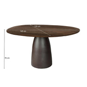 Eettafel Brix Eettafel Mangohout Bruin 120x140 cm-Eettafels-Livingfurn