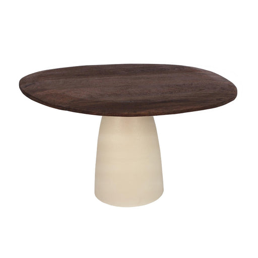 Eettafel Brix Eettafel Mangohout Crème wit 120x140 cm-Eettafels-Livingfurn