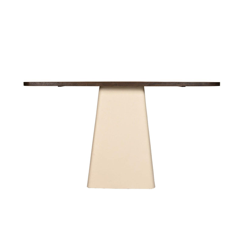 Eettafel Brix Eettafel Mangohout Crème wit 140x40 cm-Eettafels-Livingfurn
