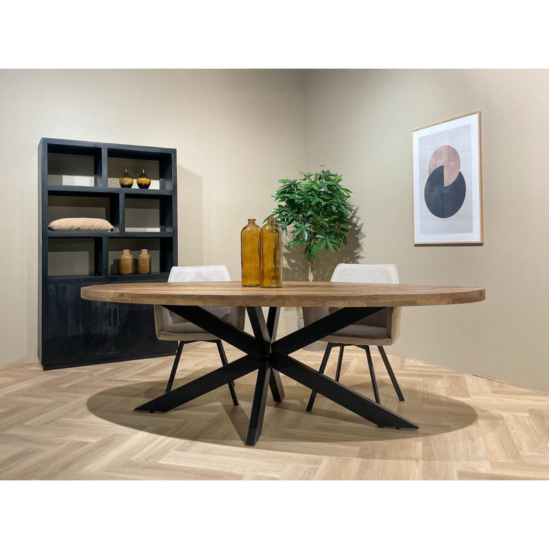 Eettafel Brix Eettafel Mangohout Naturel hout 160x90 cm 13407-Eettafels-Livingfurn