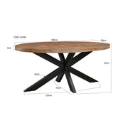 Eettafel Brix Eettafel Mangohout Naturel hout 180x90 cm 12498-Eettafels-Livingfurn
